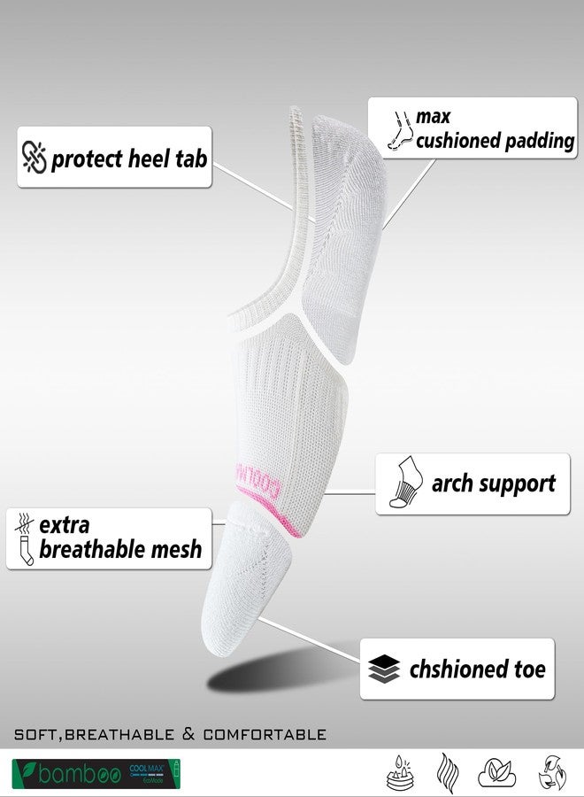 BRISIRA Bamboo Viscose Compression No Show Socks Womens Non Slip Running Athletic Cushion Moisture Wicking Low Cut - Image 3